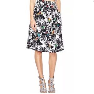 Artelier Nicole Miller Silk Parrot Skirt Sz. 2
